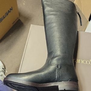 Franco Sarto Black Winter Rain Boots Streamlined Silhouette